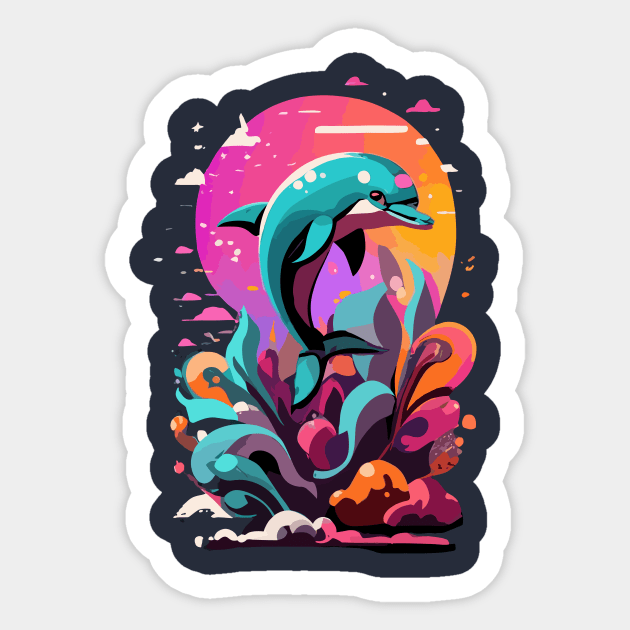 Dolphin design Sticker by NegVibe